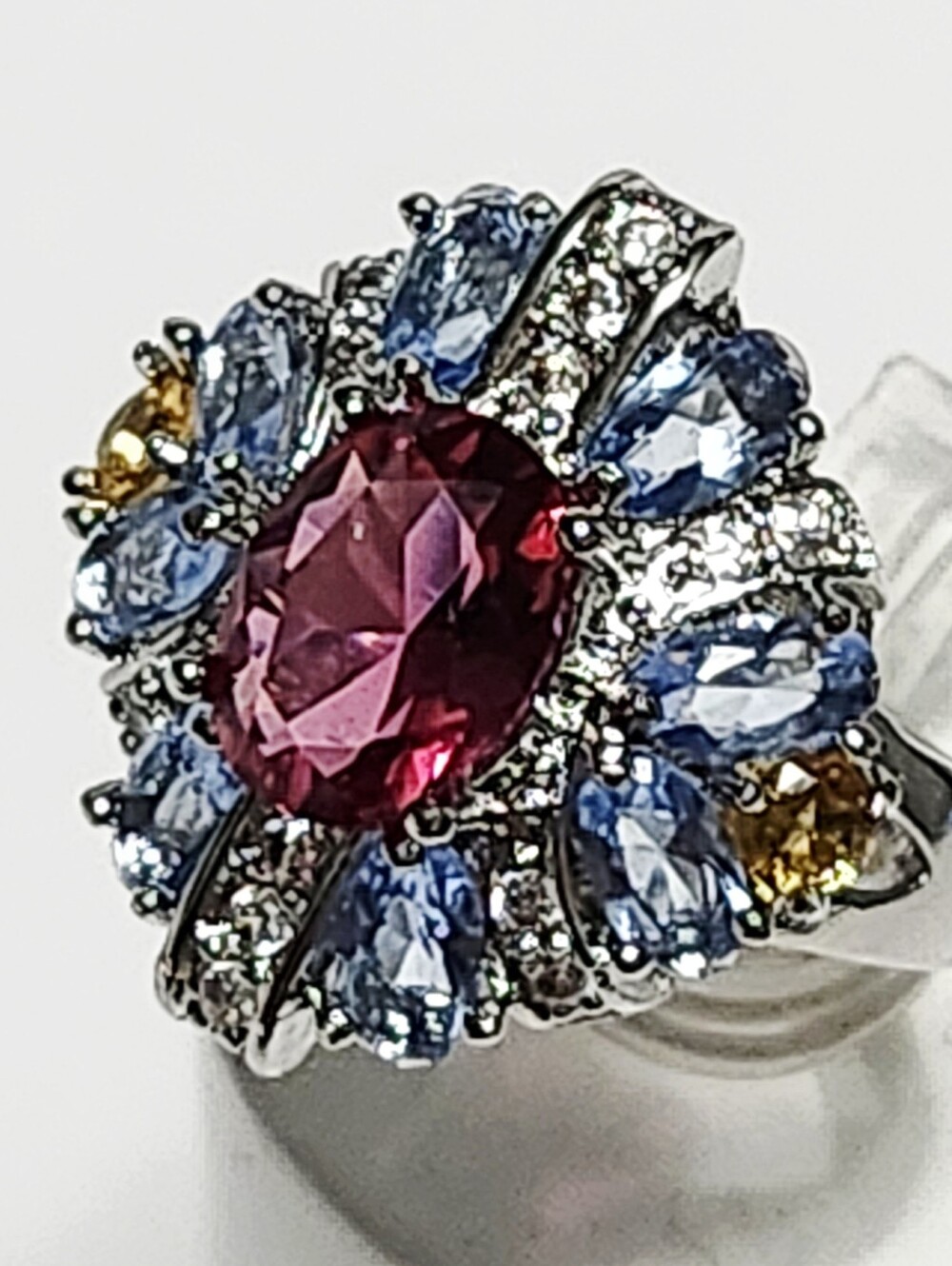 2.70 cttw Pink Topaz Tanzanite Citrine Multistone Sterling Silver Ring size 6.5 - Picture 10 of 10